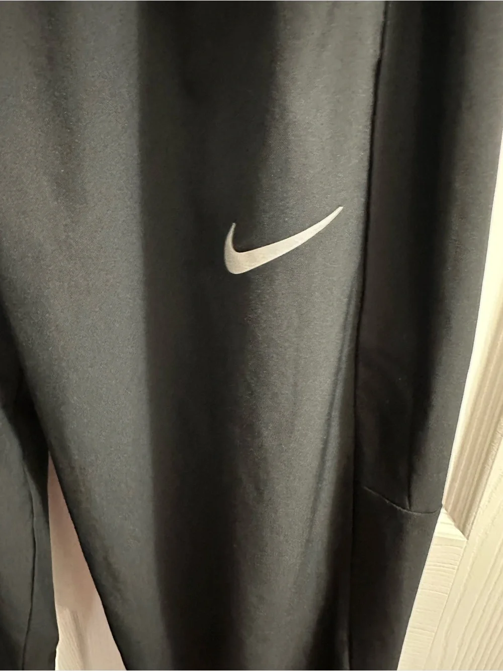 Nike Men’s Black Athletic Lightweight Joggers with White Swoosh